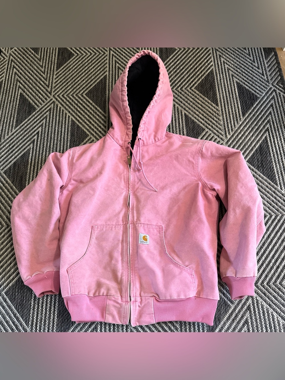 Vintage Carhartt Quilt-Lined Hooded Jacket Pink WJ130 PKR Women's Medium 8/10